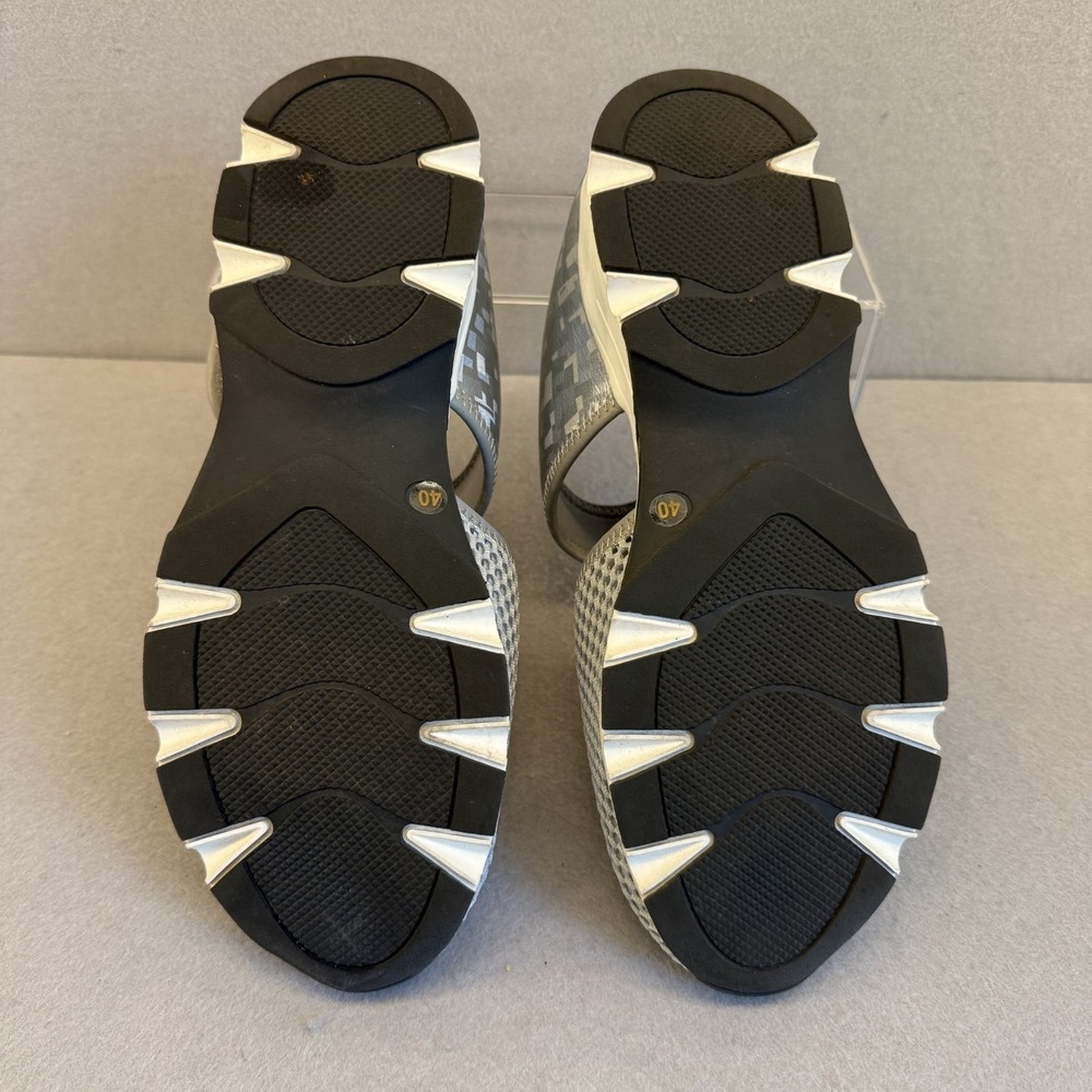 ALL BLACK Easy Mesh Mary Jane Shoes Silver Anthropologie New NWOT EUR40 / W10 - Picture 5 of 11